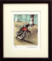 František Šťastný v zatáčce - grafika - Petr Ptáček 